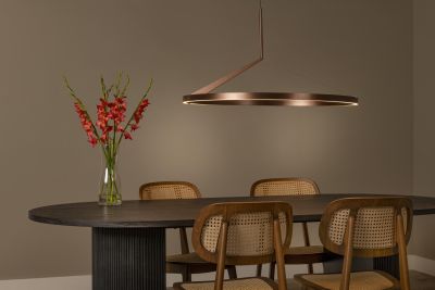 Lucide APPLAUSE - Pendant light - Ø 80 cm - LED Dim. - CCT - 1x50W 2700K/4000K - Hand Wave Sensor - Coffee - Premium